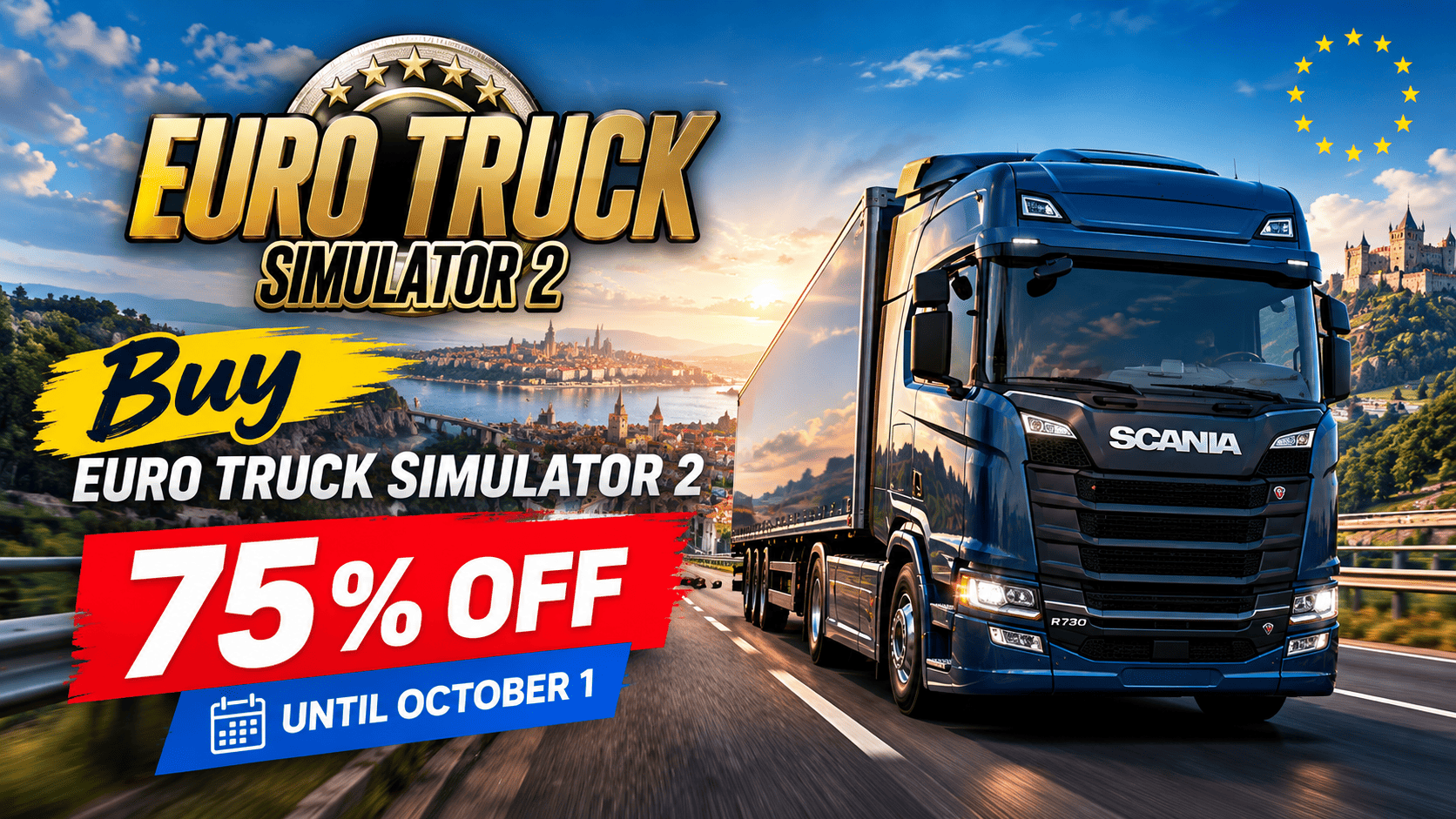 Buy Euro Truck Simulator 2: 75% Off Until October 1
